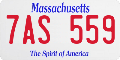 MA license plate 7AS559