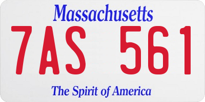 MA license plate 7AS561
