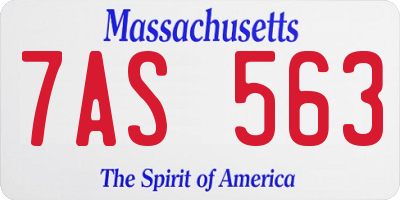 MA license plate 7AS563