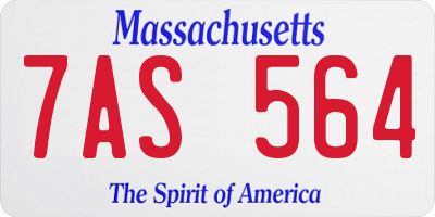 MA license plate 7AS564
