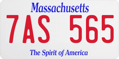 MA license plate 7AS565