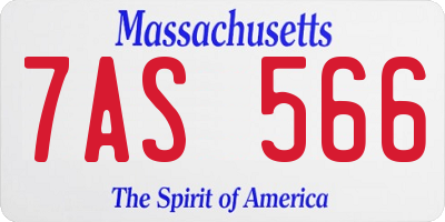 MA license plate 7AS566