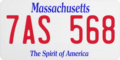MA license plate 7AS568