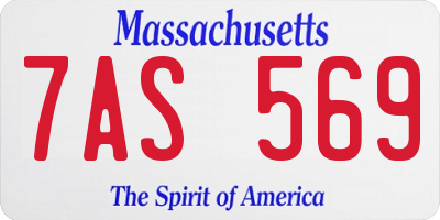 MA license plate 7AS569