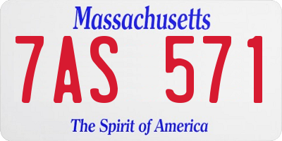 MA license plate 7AS571