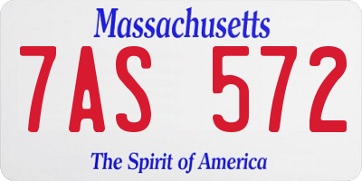 MA license plate 7AS572