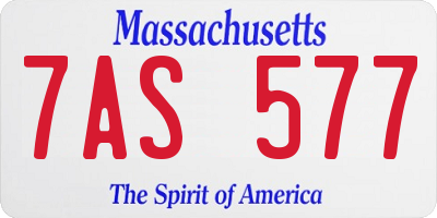 MA license plate 7AS577