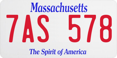 MA license plate 7AS578
