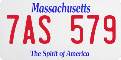 MA license plate 7AS579