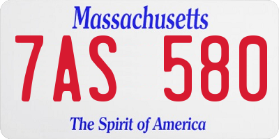 MA license plate 7AS580