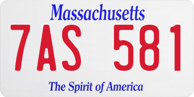 MA license plate 7AS581