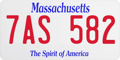 MA license plate 7AS582