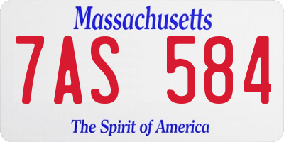 MA license plate 7AS584