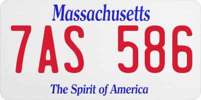 MA license plate 7AS586
