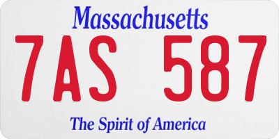 MA license plate 7AS587