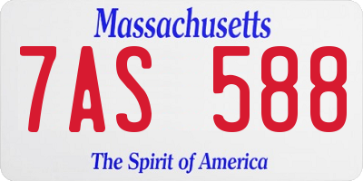 MA license plate 7AS588