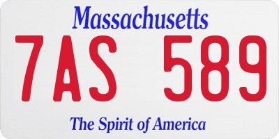 MA license plate 7AS589