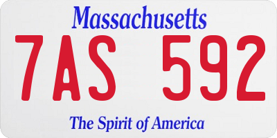 MA license plate 7AS592