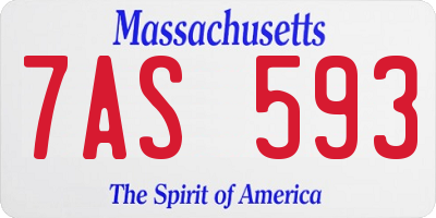 MA license plate 7AS593