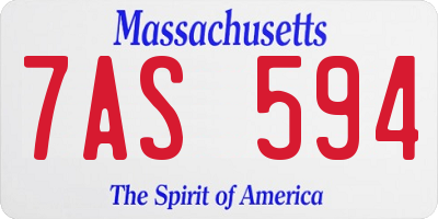 MA license plate 7AS594