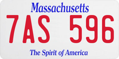 MA license plate 7AS596