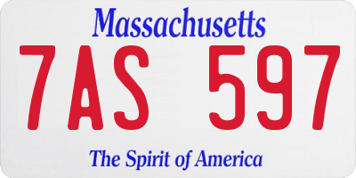 MA license plate 7AS597