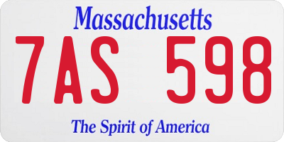 MA license plate 7AS598