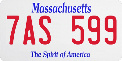 MA license plate 7AS599