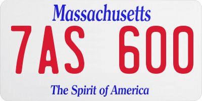 MA license plate 7AS600