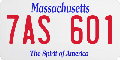 MA license plate 7AS601