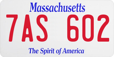 MA license plate 7AS602