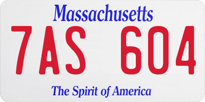 MA license plate 7AS604