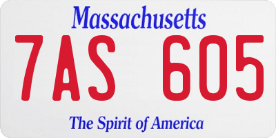 MA license plate 7AS605