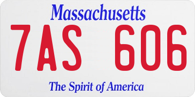 MA license plate 7AS606