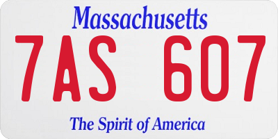 MA license plate 7AS607