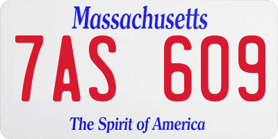 MA license plate 7AS609