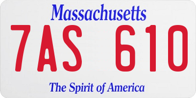 MA license plate 7AS610