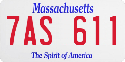MA license plate 7AS611