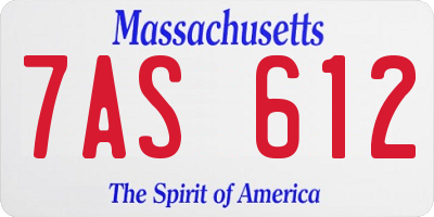 MA license plate 7AS612