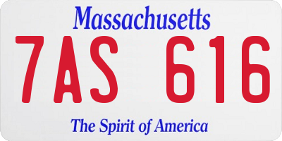MA license plate 7AS616