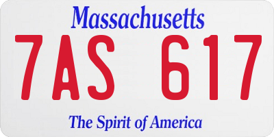 MA license plate 7AS617
