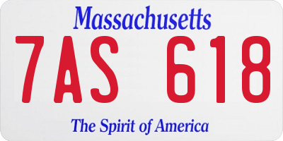 MA license plate 7AS618