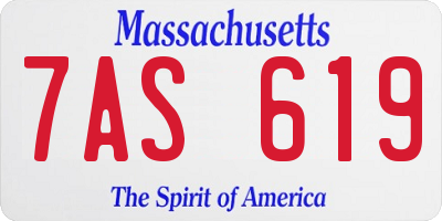 MA license plate 7AS619