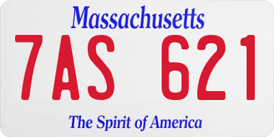 MA license plate 7AS621