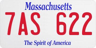 MA license plate 7AS622