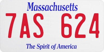 MA license plate 7AS624