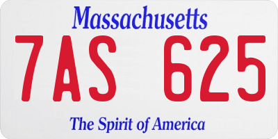 MA license plate 7AS625