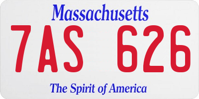 MA license plate 7AS626