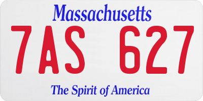 MA license plate 7AS627