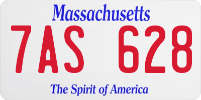 MA license plate 7AS628